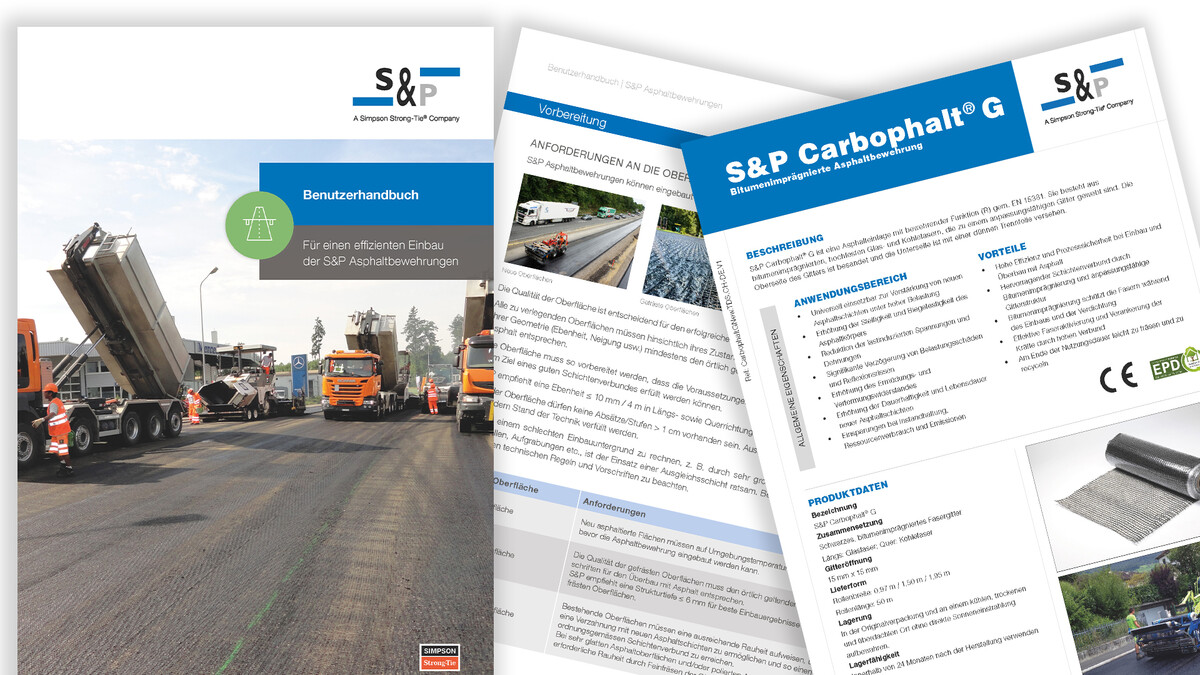 Überarbeitete Dokumentationen S&P Asphaltbewehrung